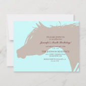 Blauwe Arabisch paard: uitnodiging van Birthday (Voorkant)