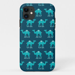 Blauwe arabische india kamelenpatroon Case-Mate iPhone case