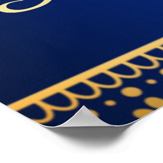 Blauwe Arabische vorst Hindu-koppel Indiaan Poster (Hoek)