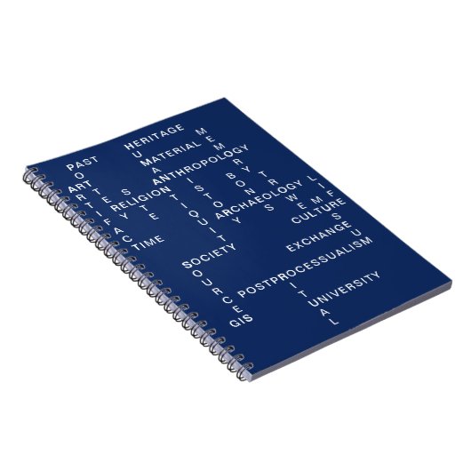 Blauwe archeologie en antropologie Crossword Puzzl Notitieboek (Rechterzijde)