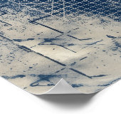Blauwe architecturale blauwdrukposter poster (Hoek)