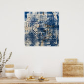Blauwe architecturale blauwdrukposter poster (Keuken)