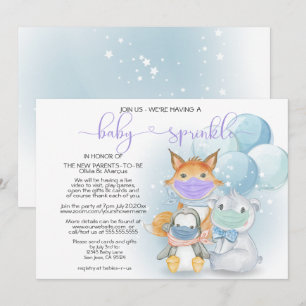 Blauwe Arctische dieren in maskers Baby sprinkhane Kaart