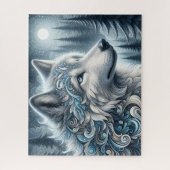 Blauwe Arctische Wolf Legpuzzel (Verticaal)
