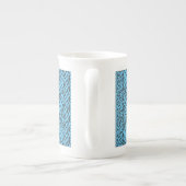 BLAUWE ARGYLE BREI Bone China Mok + Tekst (Achterkant)