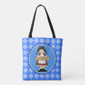 Blauwe Argyle-lerarenregel Tote Bag (Achterkant)