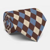 Blauwe Argyle Patroon Stropdas (Opgerold)