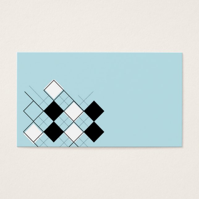 Blauwe argyle visitekaartjes (Voorkant)