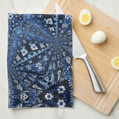 Blauwe Armeense ster Theedoek (Quarter Fold)