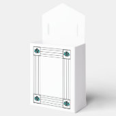 Blauwe Art Deco Design Bruiloft Bedankdoosjes (Geopend)