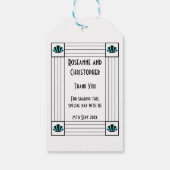 Blauwe Art Deco Design Bruiloft Cadeaulabel (Achterkant)