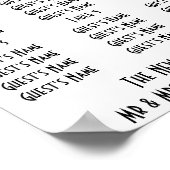 Blauwe Art Deco Design Bruiloft Poster (Hoek)