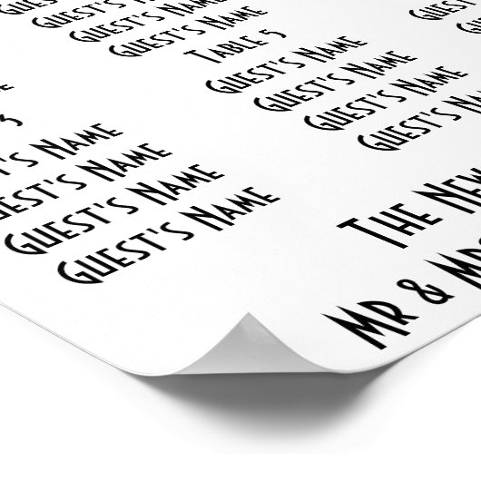 Blauwe Art Deco Design Bruiloft Poster (Hoek)