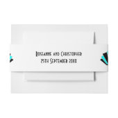 Blauwe Art Deco Design Bruiloft Uitnodigingen Wikkel (Voorkant Voorbeeld)