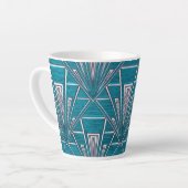 Blauwe Art Deco Latte Mok (Linkerhoek)