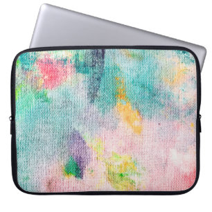 Blauwe artistiek. Witte hedendaagse presentatie. T Laptop Sleeve