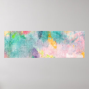 Blauwe artistiek. Witte hedendaagse presentatie. T Poster