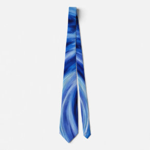Blauwe Artistieke Abstracte Koele Kleuren Stropdas