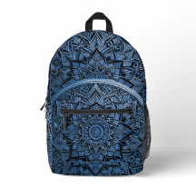 Blauwe Artistieke Mandala Rugzak