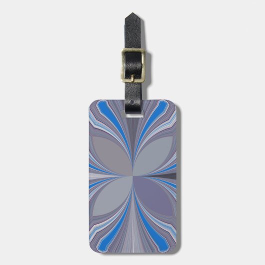 Blauwe Ash Grijs Polka Dot Texture Art Print Bagagelabel (Voorkant verticaal)