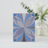 Blauwe Ash Grijs Polka Dot Texture Art Print Briefkaart (Staand voorkant)