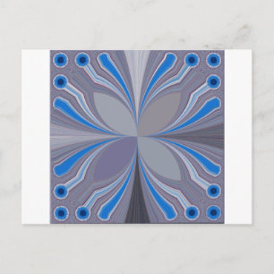 Blauwe Ash Grijs Polka Dot Texture Art Print Briefkaart