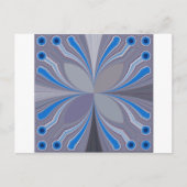 Blauwe Ash Grijs Polka Dot Texture Art Print Briefkaart (Voorkant)