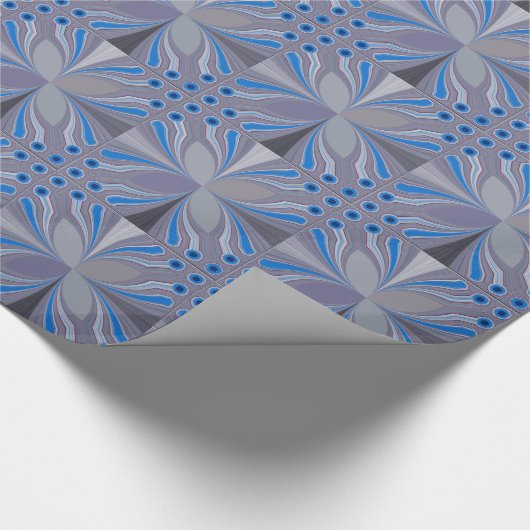 Blauwe Ash Grijs Polka Dot Texture Art Print Cadeaupapier (Hoek)