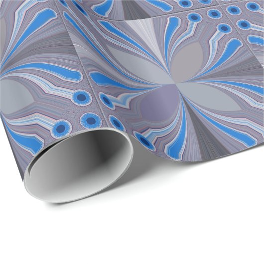 Blauwe Ash Grijs Polka Dot Texture Art Print Cadeaupapier (Rol Hoek)