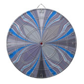 Blauwe Ash Grijs Polka Dot Texture Art Print Dartbord (Voorkant)