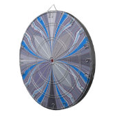 Blauwe Ash Grijs Polka Dot Texture Art Print Dartbord (Voorkant Rechts)