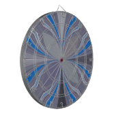 Blauwe Ash Grijs Polka Dot Texture Art Print Dartbord (Voorkant Links)