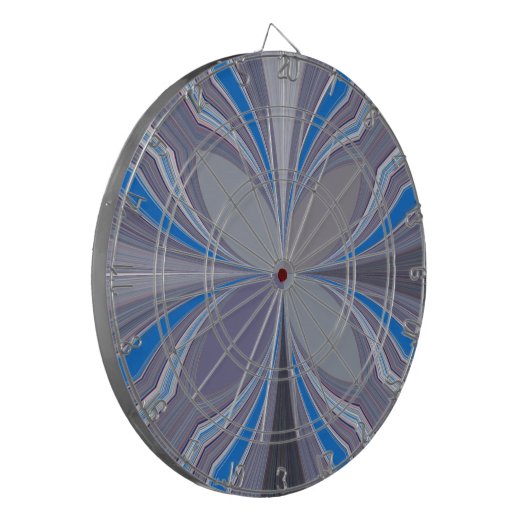 Blauwe Ash Grijs Polka Dot Texture Art Print Dartbord (Voorkant Links)