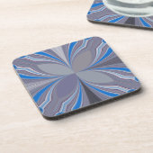 Blauwe Ash Grijs Polka Dot Texture Art Print Drankjes Onderzetter (Linkerzijde)