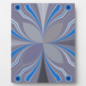 Blauwe Ash Grijs Polka Dot Texture Art Print Fotoplaat (Voorkant)