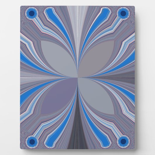 Blauwe Ash Grijs Polka Dot Texture Art Print Fotoplaat (Voorkant)