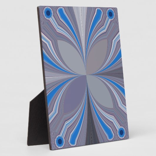 Blauwe Ash Grijs Polka Dot Texture Art Print Fotoplaat (Zijkant)