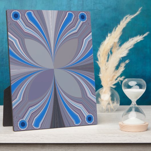 Blauwe Ash Grijs Polka Dot Texture Art Print Fotoplaat (Zijkant)