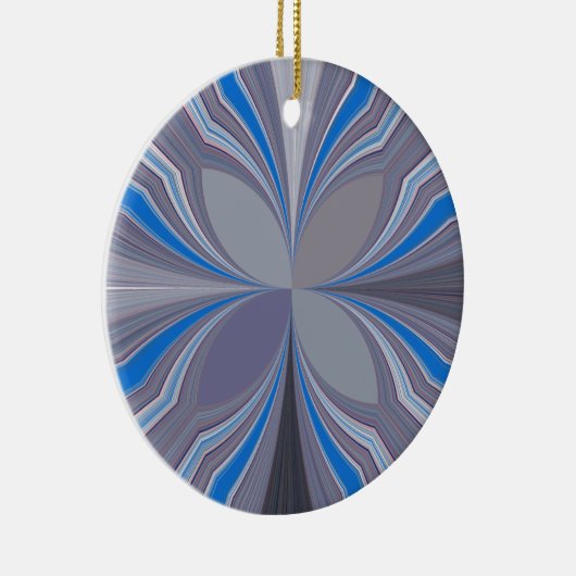 Blauwe Ash Grijs Polka Dot Texture Art Print Keramisch Ornament (Rechts)