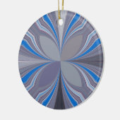 Blauwe Ash Grijs Polka Dot Texture Art Print Keramisch Ornament (Links)