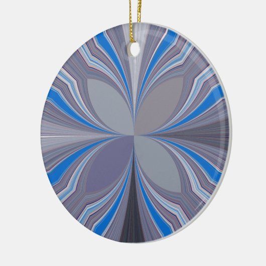 Blauwe Ash Grijs Polka Dot Texture Art Print Keramisch Ornament (Links)