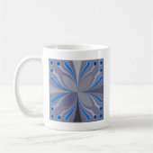 Blauwe Ash Grijs Polka Dot Texture Art Print Koffiemok (Links)