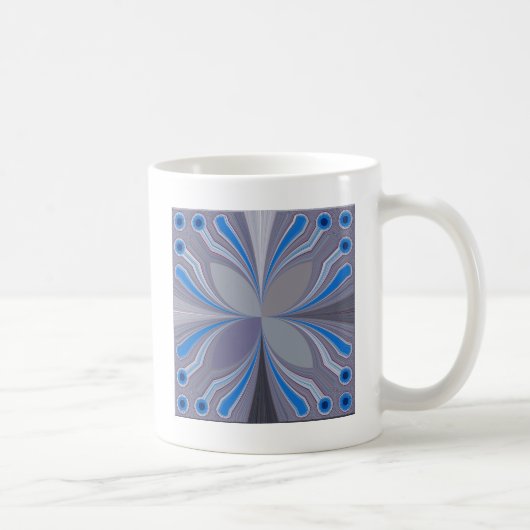 Blauwe Ash Grijs Polka Dot Texture Art Print Koffiemok (Rechts)