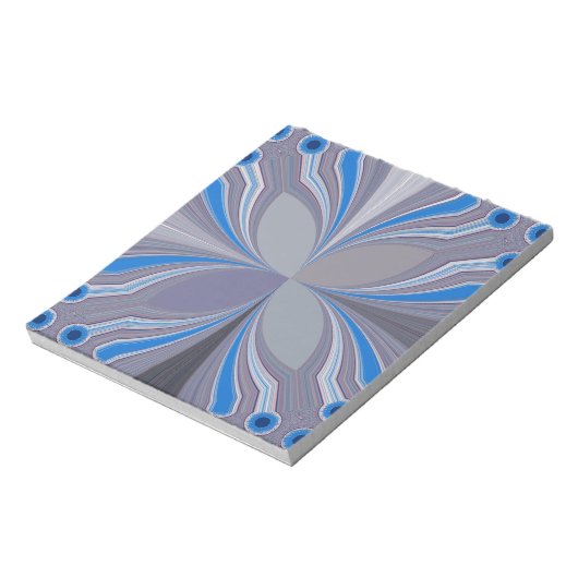 Blauwe Ash Grijs Polka Dot Texture Art Print Notitieblok (Linkerzijde)