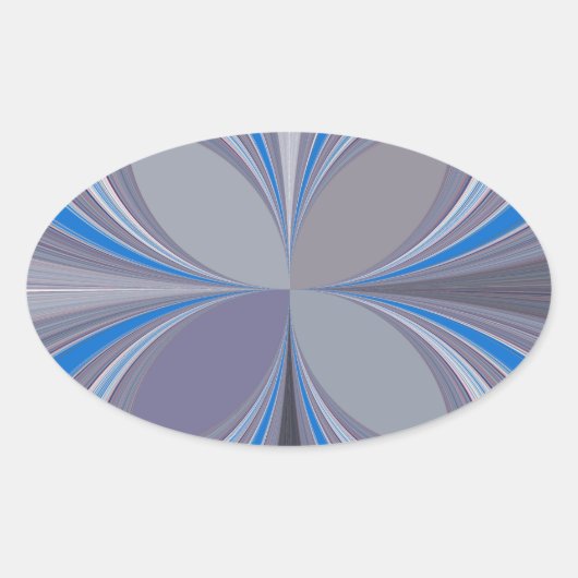 Blauwe Ash Grijs Polka Dot Texture Art Print Ovale Sticker (Voorkant)