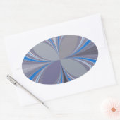 Blauwe Ash Grijs Polka Dot Texture Art Print Ovale Sticker (Envelop)