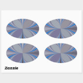 Blauwe Ash Grijs Polka Dot Texture Art Print Ovale Sticker (Vel)