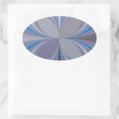 Blauwe Ash Grijs Polka Dot Texture Art Print Ovale Sticker (Tas)