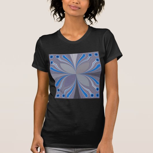 Blauwe Ash Grijs Polka Dot Texture Art Print T-shirt (Voorkant)