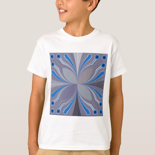 Blauwe Ash Grijs Polka Dot Texture Art Print T-shirt (Voorkant)